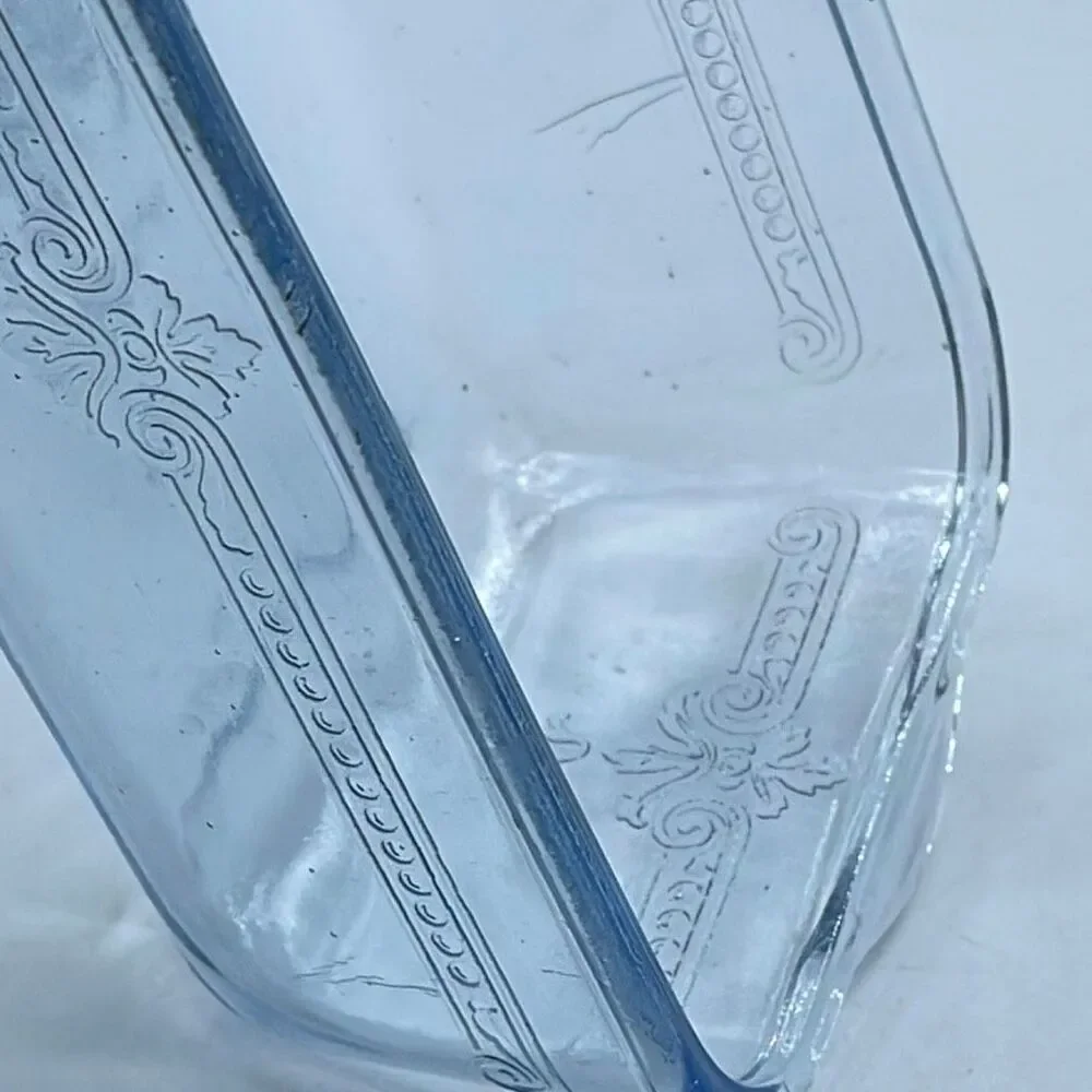 Vintage Fire King Philbe glass loaf pan Sapphire Blue. 1940’s lots of air bubble